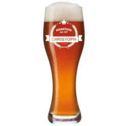 Weizenbierglas mit Gravur BIERKÖNIG mit Name + Geburtsjahr