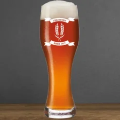 Weizenbierglas mit Gravur ÄHREN mit Name + Geburtsjahr