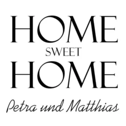 Windlicht mit Gravur HOME SWEET HOME transparent - persönlicher Wunschtext