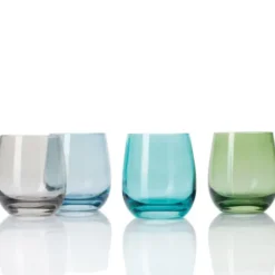 Windlicht / Trinkglas SORA Glas bauchig 360 ml, rot