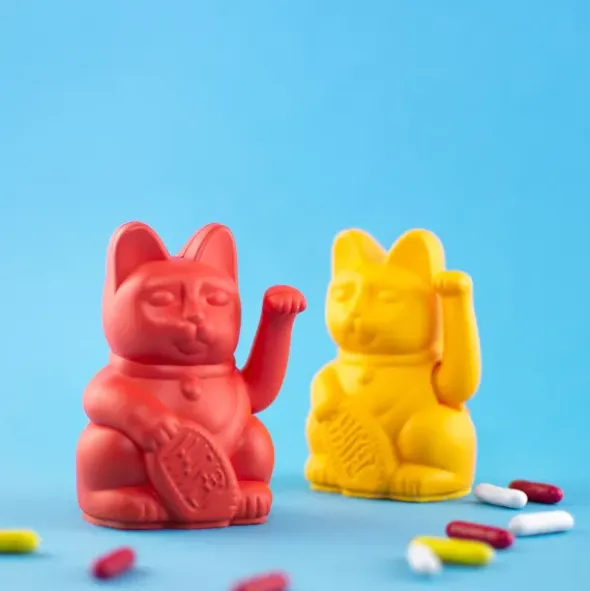 Winkekatze / Glückskatze LUCKY CAT MINI weiß