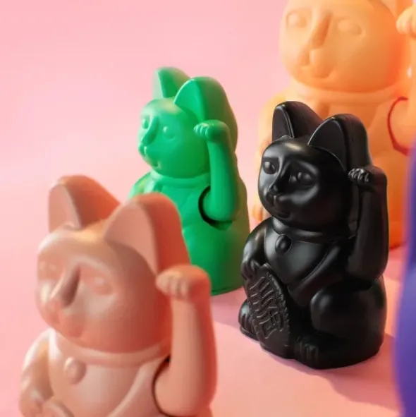 Winkekatze / Glückskatze LUCKY CAT MINI weiß