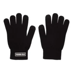 Winter Geschenkset 2-teilig – fucking cold - Handschuhe & Mütze, schwarz