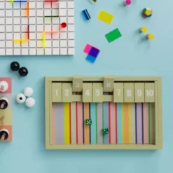 Würfelspiel SHUT THE BOX - bunte Holzspiel für Geschicklichkeit und Würfelglück