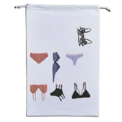 Wäschesack mit angenähtem Beutel, Laundry Bag Motiv Dessous