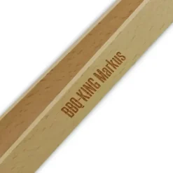 Wurstzange / Grillzange mit Wunschtext - Buchenholz 40 cm