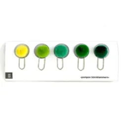 XL Büroklammern mit Pompon aus Merinowolle, 5er-Set lime-grün