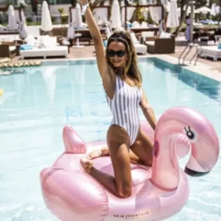 XL Schwimmtier FLAMINGO / Badeinsel Luxe Float, rose gold