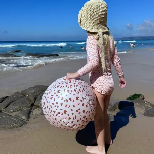 XL Wasserball BEACH BALL 51 cm, Leopard rosa