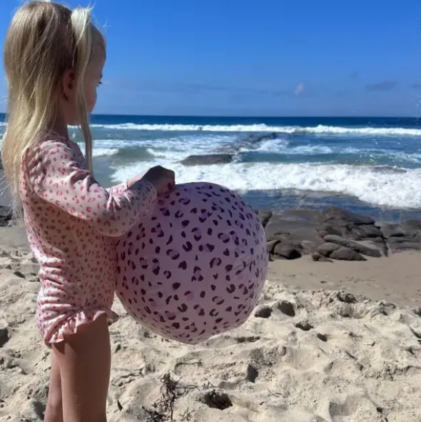 XL Wasserball BEACH BALL 51 cm, Leopard rosa